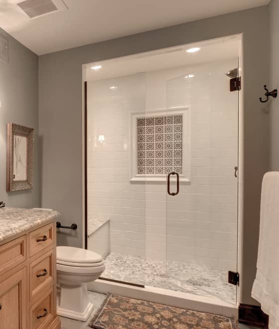 subway tile shower